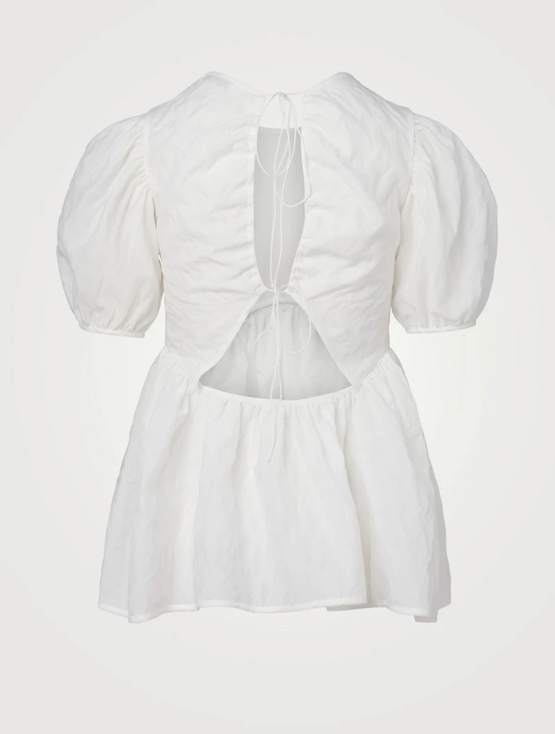 Kastanje Open-Back Blouse