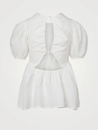 Kastanje Open-Back Blouse