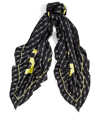 Silk Jacquard Logo Scarf