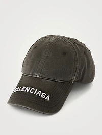 Washed Denim Ball Cap With Logo