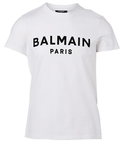 Cotton T-Shirt With Flock Logo
