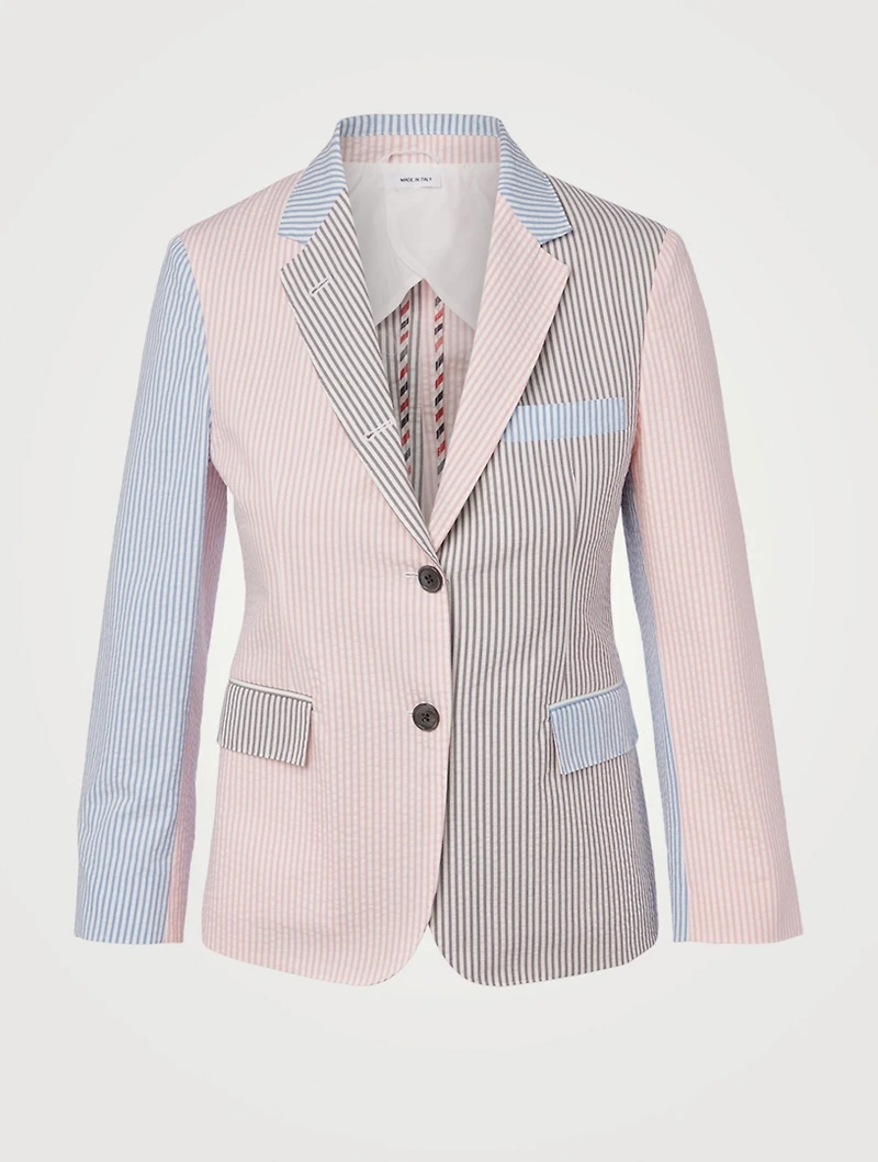 Cotton Seersucker Blazer Multi Funmix Print