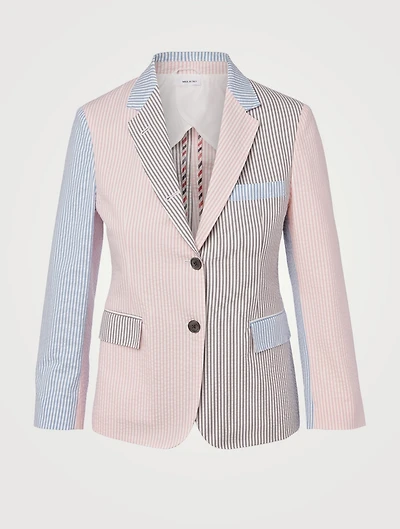 Cotton Seersucker Blazer Multi Funmix Print