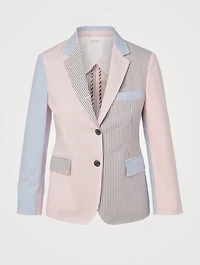 Cotton Seersucker Blazer Multi Funmix Print