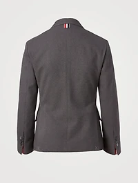 Cotton Boucle Blazer With Engineered Stripe Lapel