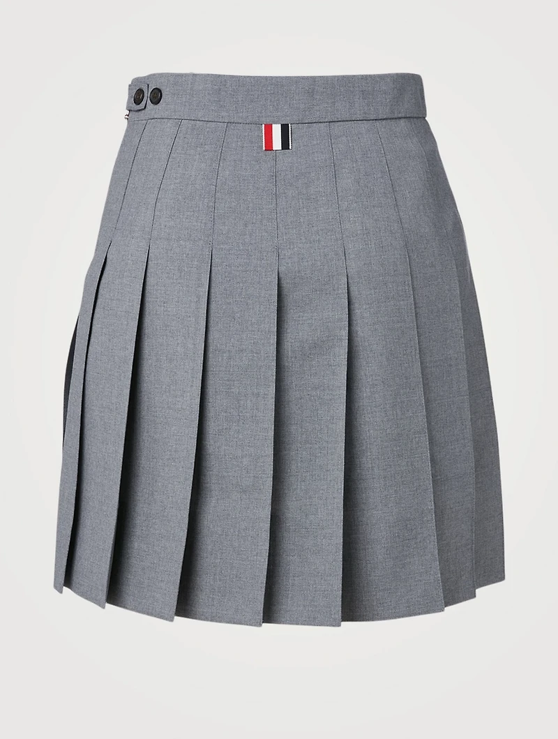 Wool-Blend Dropped Back Mini Skirt