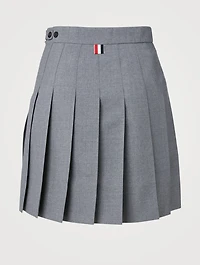 Wool-Blend Dropped Back Mini Skirt
