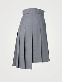 Wool-Blend Dropped Back Mini Skirt