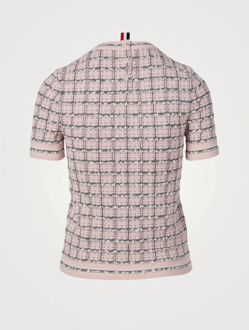 Jacquard T-Shirt Windowpane Pattern