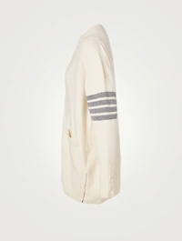 Wool And Cashmere Four-Bar Oversized Cardigan