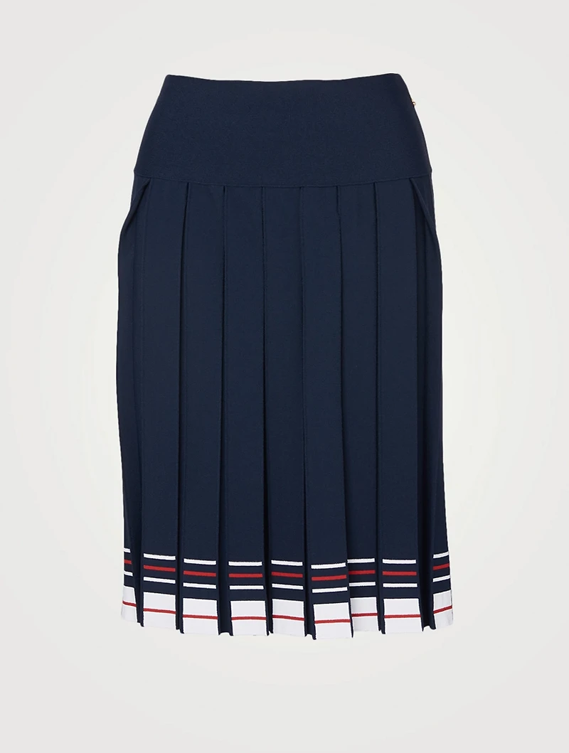 Stretch Viscose Pleated Midi Skirt