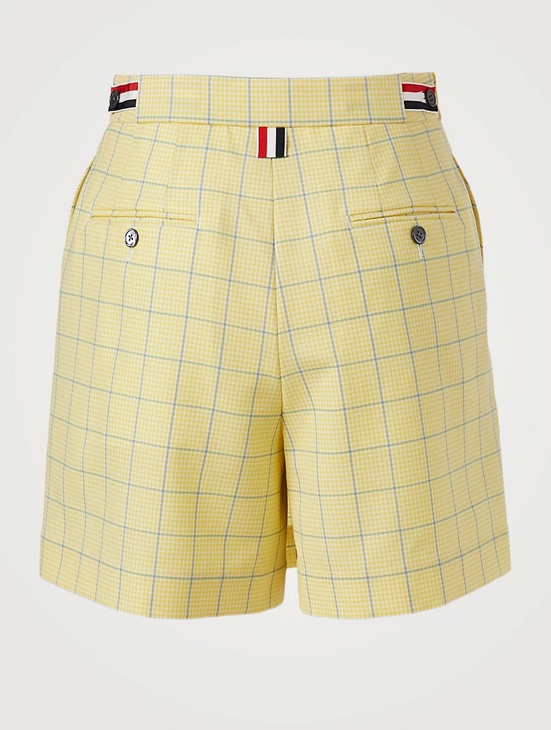Wool Mini Skort Windowpane Print