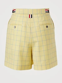 Wool Mini Skort Windowpane Print