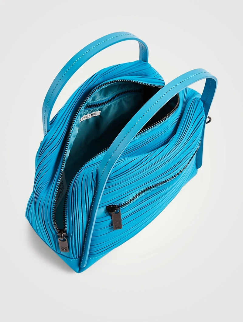Small Bias Pleats Satchel Bag
