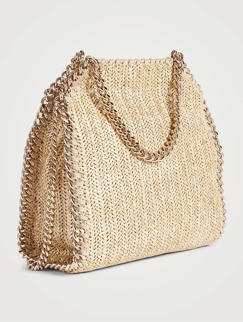 Mini Falabella Woven Metallic Tote Bag