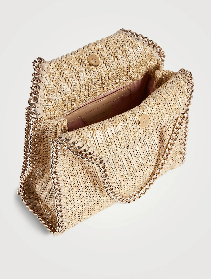 Mini Falabella Woven Metallic Tote Bag