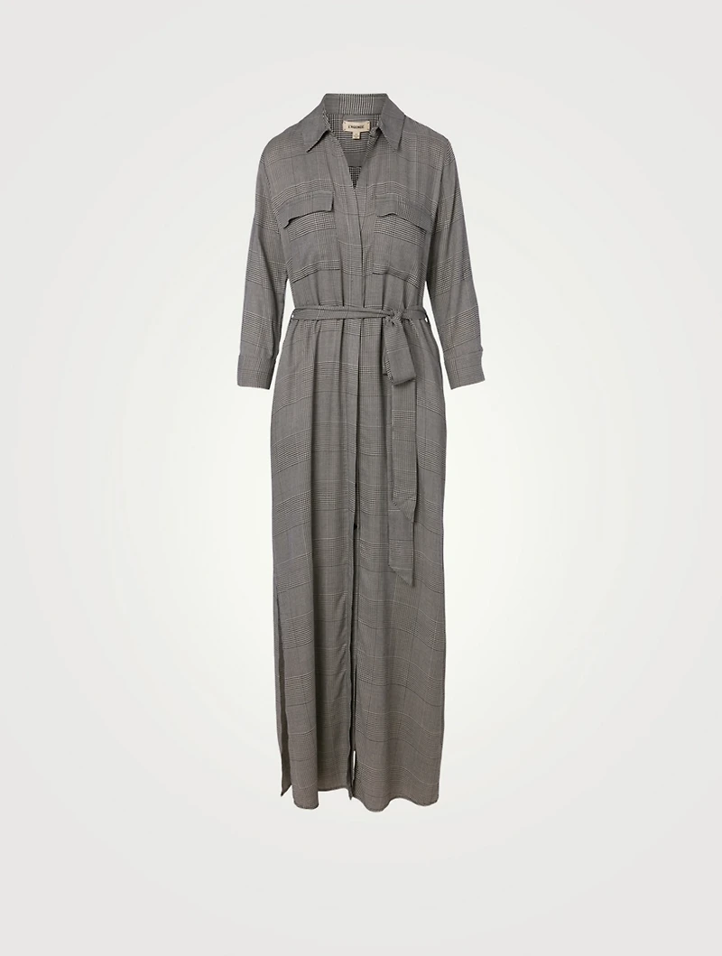 Cameron Long Shirt Dress Houndstooth Print