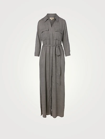 Cameron Long Shirt Dress Houndstooth Print