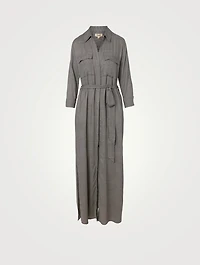 Cameron Long Shirt Dress Houndstooth Print