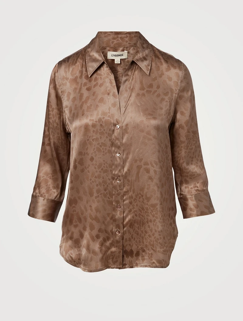 Dani Silk Blouse Tonal Animal Print