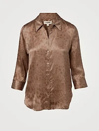 Dani Silk Blouse Tonal Animal Print