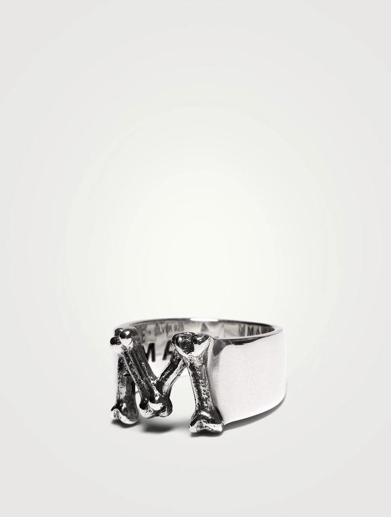 Sterling Silver M Bone Ring