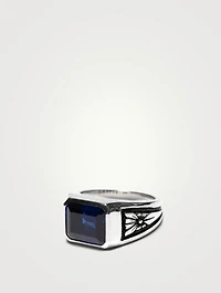 Sterling Silver Midnight Ring With Sapphire