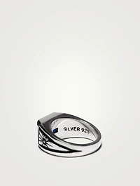 Sterling Silver Midnight Ring With Sapphire