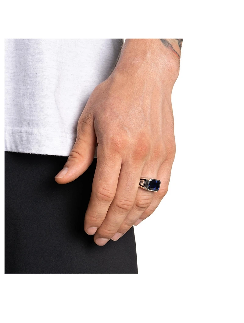 Sterling Silver Midnight Ring With Sapphire
