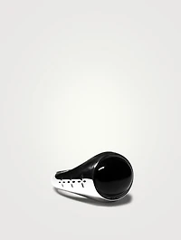 Sterling Silver Tubby Ring With Onyx