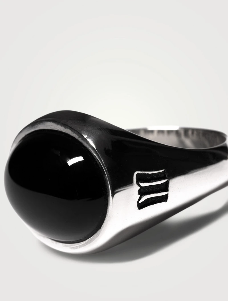Sterling Silver Tubby Ring With Onyx