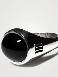 Sterling Silver Tubby Ring With Onyx