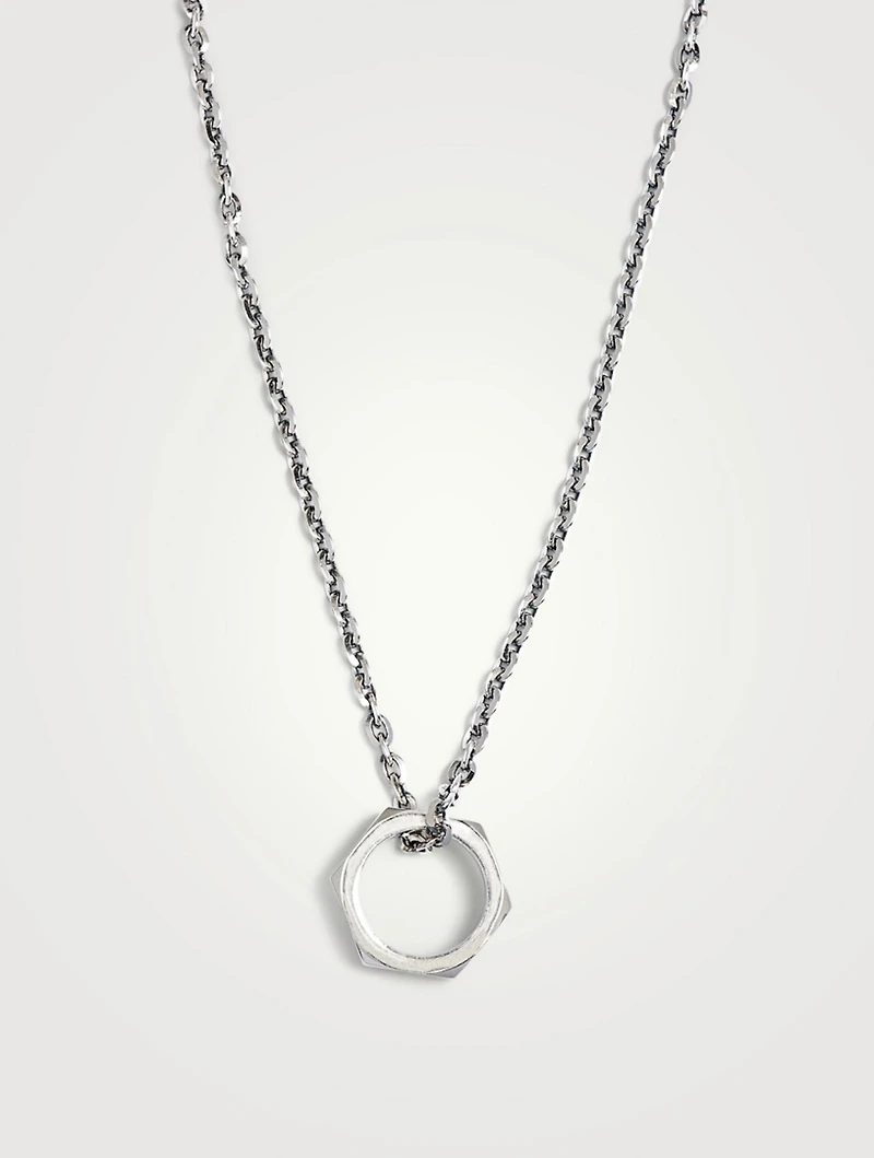 Sterling Silver Bolt Pendant Necklace