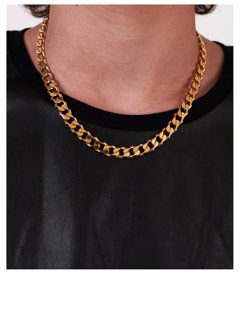 24K Goldplated Edge Chain Necklace