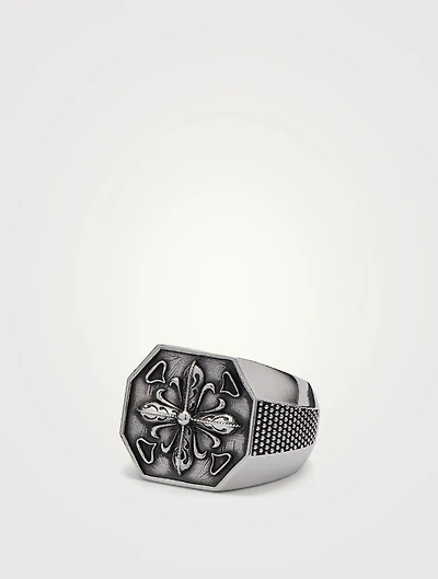 Sterling Silver Lily Seal Ring