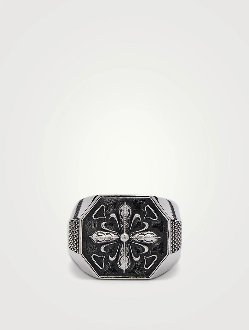 Sterling Silver Lily Seal Ring