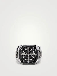 Sterling Silver Lily Seal Ring