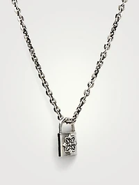Sterling Silver Padlock Pendant Necklace