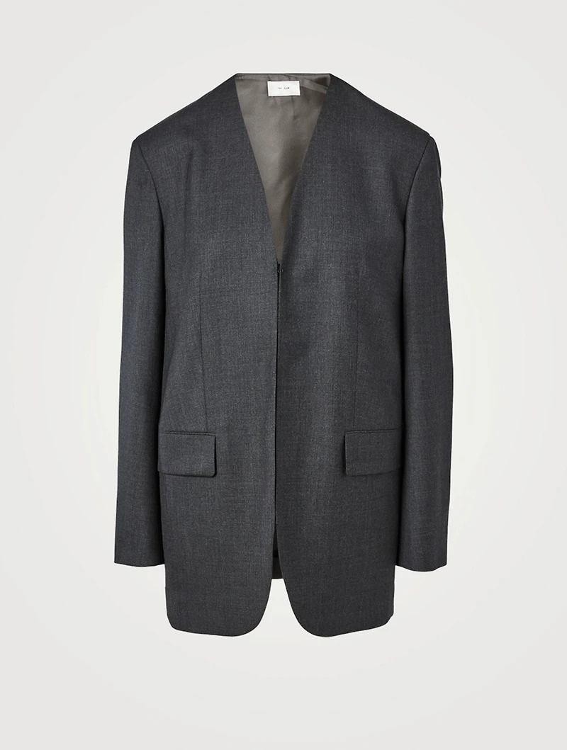 Fie Wool Collarless Blazer