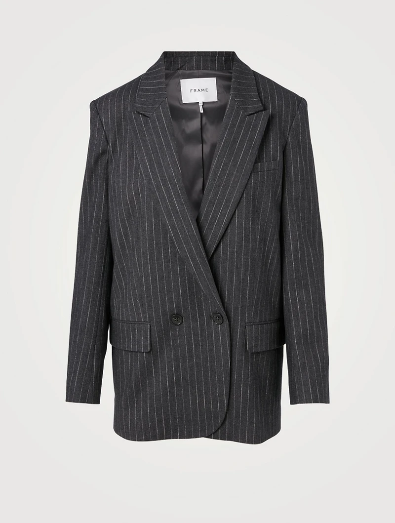 Di Cotton And Wool-Blend Blazer Pinstripe Print