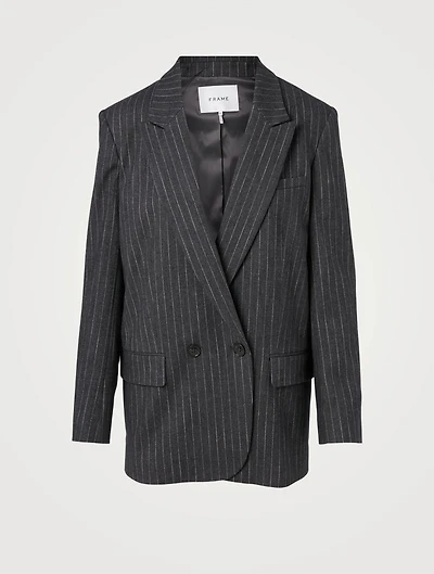Di Cotton And Wool-Blend Blazer Pinstripe Print