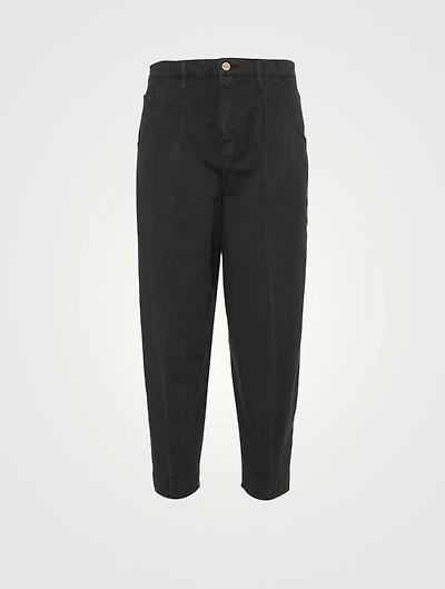 Pleated Barrel-Leg Pants