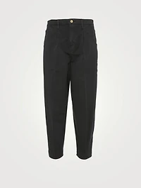 Pleated Barrel-Leg Pants