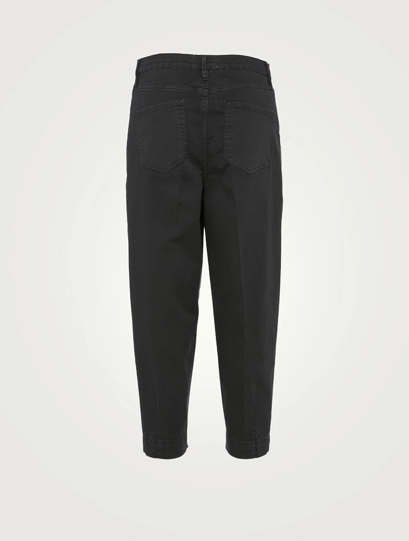 Pleated Barrel-Leg Pants