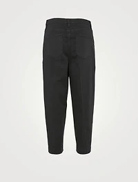 Pleated Barrel-Leg Pants