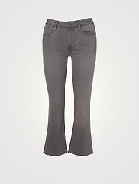 Le Crop Mini Bootcut Jeans With Raw Edge
