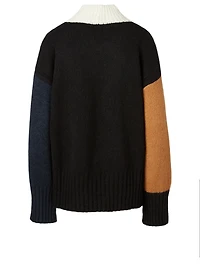 Wool Silk And Cashmere Colourblock Sweater