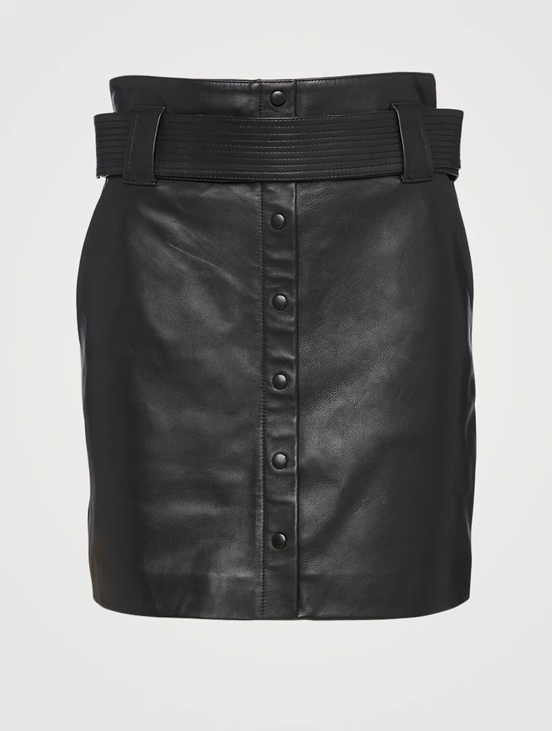 Leather High-Waisted Mini Skirt