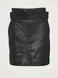 Leather High-Waisted Mini Skirt