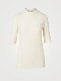 Ribbed Mockneck T-Shirt